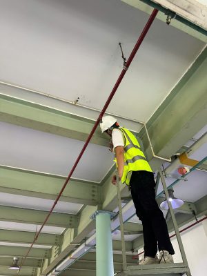 Kiểm tra kết cấu chịu lực trên cao trong quá trình kiểm định nhà xưởng