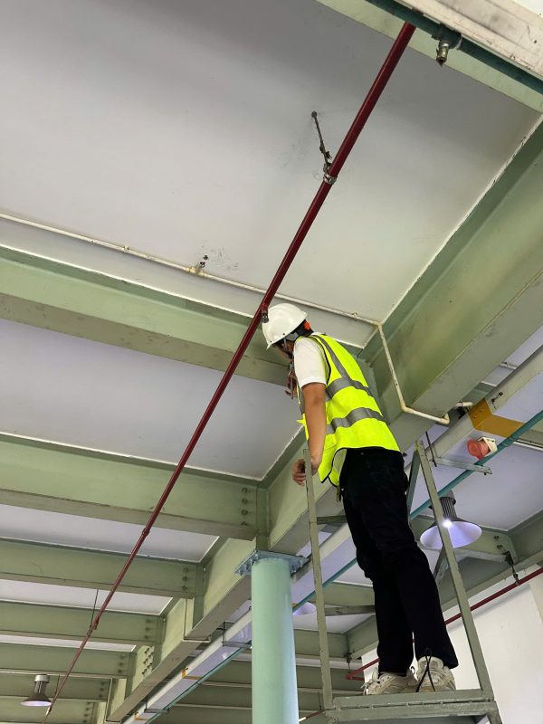 Kiểm tra kết cấu chịu lực trên cao trong quá trình kiểm định nhà xưởng