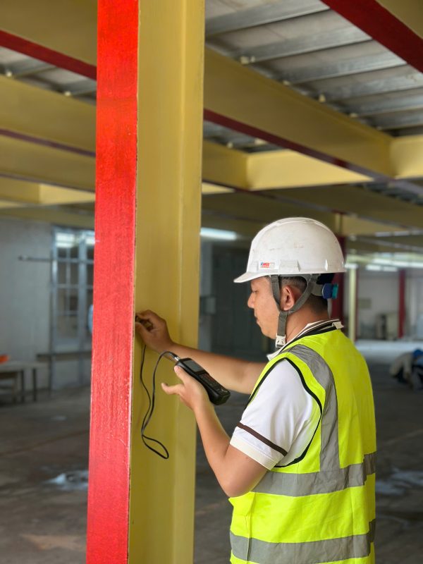 Đo kiểm hiện trạng cột thép nhà xưởng phục vụ kiểm định an toàn chịu lực
