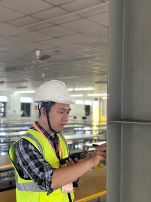 Kiểm tra hiện trạng cột kết cấu nhà xưởng nhằm phát hiện sớm rủi ro mất an toàn