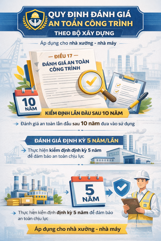 trường hợp bắt buộc kiểm định nhà xưởng khi audit nhà máy