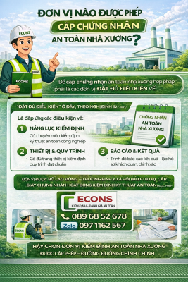 Đơn vị nào được phép cấp chứng nhận an toàn nhà xưởng – kiểm định ECONS