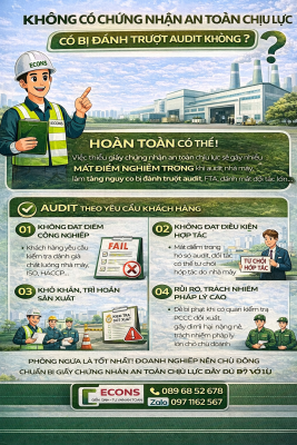 Không có chứng nhận an toàn chịu lực có bị trượt audit nhà máy không – kiểm định ECONS