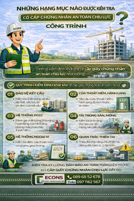 Những hạng mục được kiểm tra khi cấp chứng nhận an toàn chịu lực công trình – ECONS
