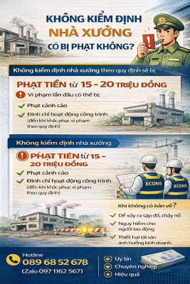 Không kiểm định nhà xưởng có bị phạt không và mức xử phạt theo quy định pháp luật hiện hành