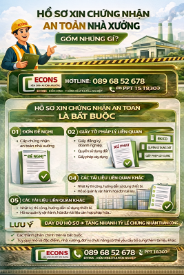 Hồ sơ xin chứng nhận an toàn nhà xưởng gồm những gì – kiểm định nhà xưởng ECONS
