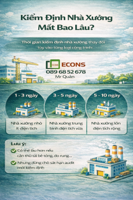 thời gian kiểm định nhà xưởng theo diện tích nhỏ trung bình lớn từ 1 đến 10 ngày