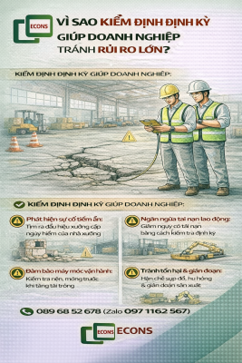 vì sao kiểm định định kỳ giúp doanh nghiệp tránh rủi ro lớn như phát hiện sự cố ngăn ngừa tai nạn và đảm bảo an toàn sản xuất