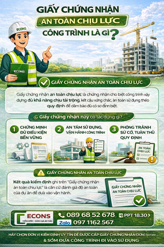 Giấy chứng nhận an toàn chịu lực công trình là gì – kiểm định công trình ECONS